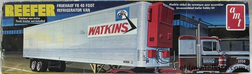 AMT 1/25 Fruehauf FB 40 Foot Refrigerator Van / Trailer Reefer - Watkins, T507 plastic model kit